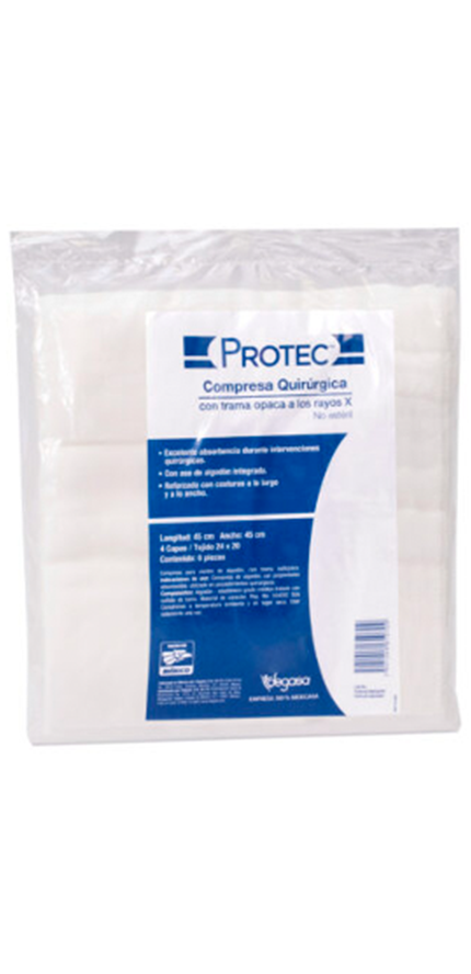 Compresa de plástico para vientre de algodón con Asa Protec | DEGASA | EWAFRA